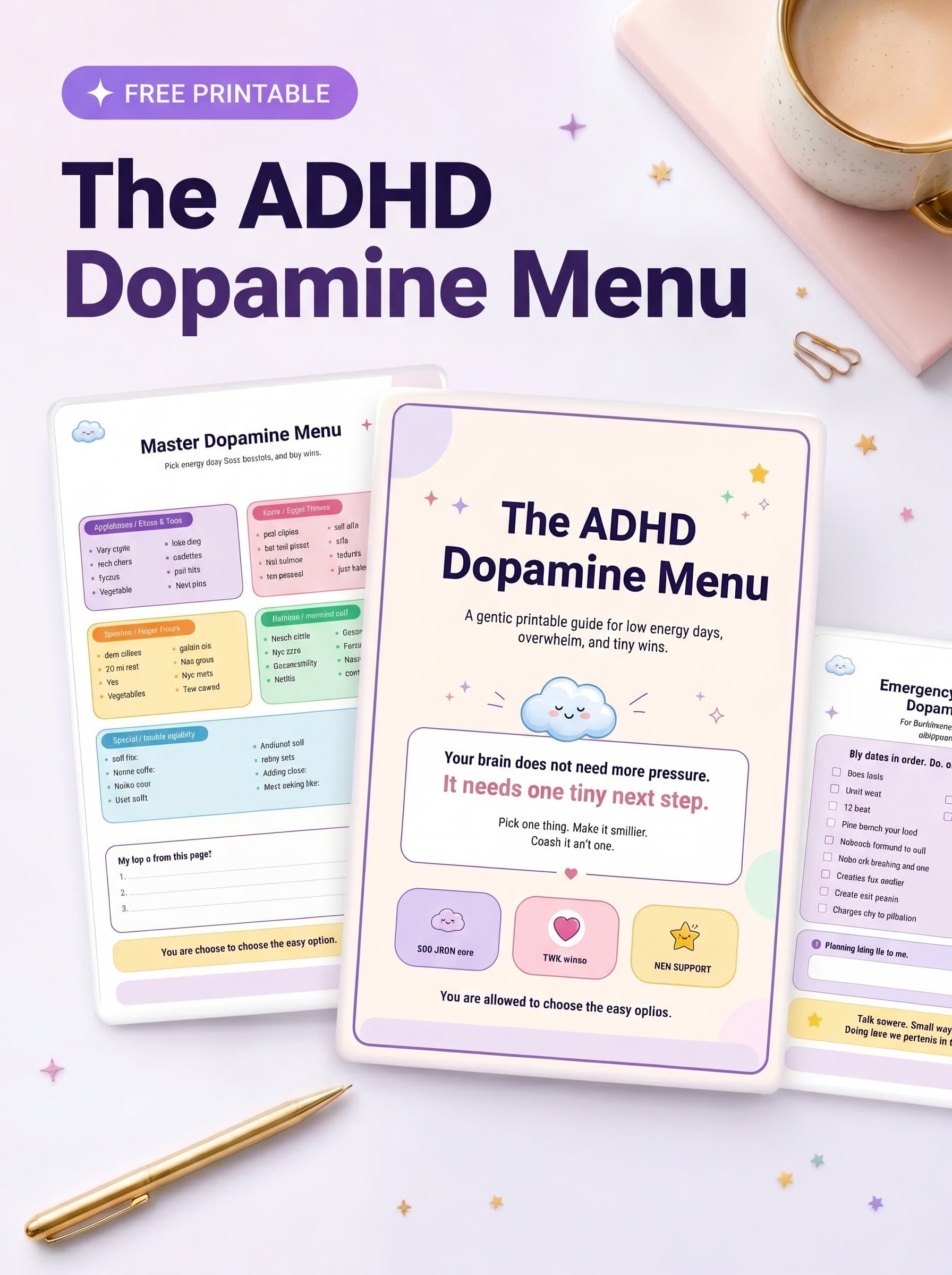 Gentle dopamine menu system